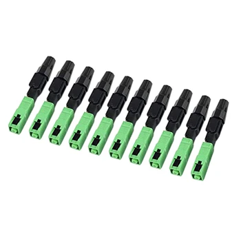 20 Adet Sc / Apc Fiber Optik Konnektör Gömülü Tek Modlu Bileşen Fiber Optik Hızlı Bağlantı-Siyah + Yeşil