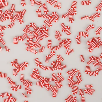 20 g/grup Noel Kırmızı Çorap Baba Polimer Kil Dilimleri DIY El Sanatları için 5mm Plastik Klei Çamur Parçacıklar Hayvan Killer