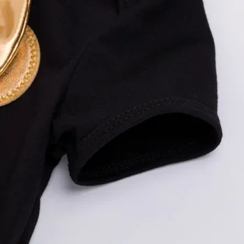 2018 bebek kız giysileri 3 adet giyim setleri Siyah veya beyaz pamuk tulumlar Altın fırfırlı çamaşır Şort Kafa Bandı Yenidoğan Giysileri