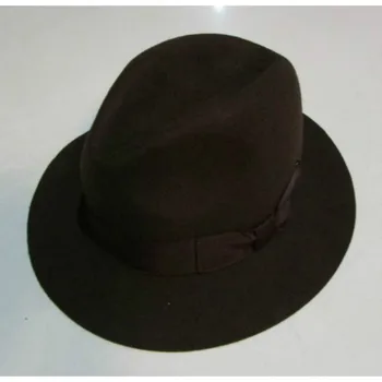2018 Crushhat Yün Avustralya Fedora Moda Unisex Siyah Homburg Panama Caz Şapka Erkekler Panama Fedora Siyah Şapka B-1540