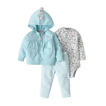 2019 Yenidoğan Bebek Kız Erkek Giysileri Setleri Bebek Bebek Romper Polar ve pamuklu üst giyim Ceket + Romper + Pantolon 3 ADET Tulum Giysileri Kıyafet Seti