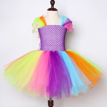 2020 Kızlar Gökkuşağı Şeker Elbise Çocuklar Lolipop Modelleme Rop Bebek Kız Unicorn Kostümleri Yaz Çocuk Doğum Günü parti giysileri