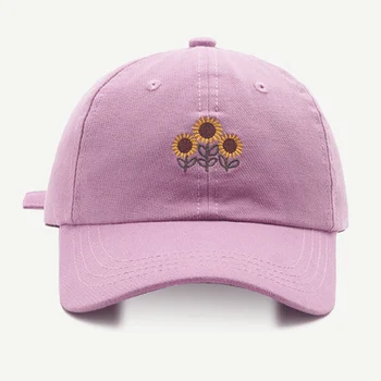 2020 Sonbahar Hip Hop Streetwear Ayçiçeği İşlemeli Ayarlanabilir beyzbol şapkası Erkekler Kadınlar Casual Pamuk Snapback Şapka Harajuku