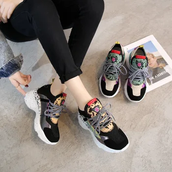2020 Yaz Yeni Moda Renkli Baba Ayakkabı Rahat Gençlik Moda Platformu Kama Sneakers Rahat kadın Ayakkabı Çorap Ayakkabı
