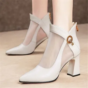 2021 Kadın Kristal Dantel Zip Örgü Pompaları Kadın Yüksek Topuklu Yaz kadın ayakkabısı Klasikleri Katı platform sandaletler Bayanlar parti ayakkabıları