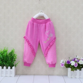 2021 Küçük Q bebek kız kadife elastik uzun pantolon yaz bahar çocuk giyim ingiliz tarzı dantel patchwork boncuk pantolon