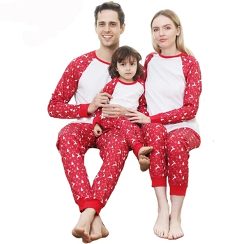 2021 Kış aile pijamaları Seti Noel Aile Eşleştirme Kıyafetler Gecelik Pijama Anne Ve Ben Elbise Aile Bak Kıyafeti