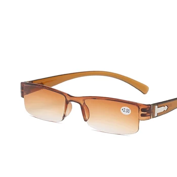 2021 Moda okuma gözlüğü Erkekler Kadınlar Şeffaf Lens Vintage Yarım Çerçeve Presbiyopik Gözlük +1.0,+2.0,+3.0,+4.0 Yaşlı Gözlük