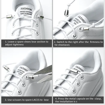2021 Yeni 1 Çift Elastik Kilitleme Yansıtıcı Ayakabı Yuvarlak Hiçbir Kravat Ayakkabı Bağcıkları Çocuklar Yetişkin Sneakers Ayakabı Hızlı Tembel Ayakkabı Dantel