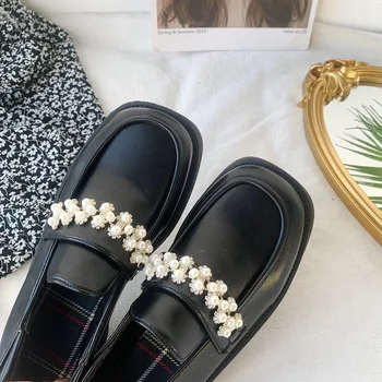 2021 Yeni İngiliz Tarzı Kalın tabanlı Loafer'lar Retro Vahşi Platformu Kalın Topuk Tek Ayakkabı Küçük deri ayakkabı kadın ayakkabısı