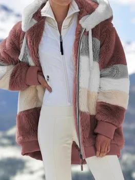 2021 Yeni Moda Sonbahar Kış sıcak Peluş Fermuarlı Cep Kapşonlu Gevşek Giysiler Giyim ve Mont Soğuk Koruma Ceketler Rüzgar Geçirmez
