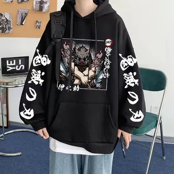 2022 iblis Avcısı Inosuke Hoodie Gevşek Artı Boyutu erkek Kazak Çılgına Harajuku Anime Giyim Chandals Hombre Polar Ceket