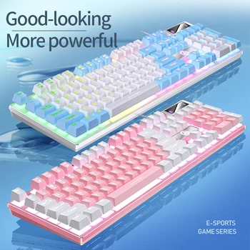 2022 K500 Oyun Kablolu Klavye Renk Eşleştirme Aydınlık Manipülatör Hissediyorum Masaüstü Bilgisayar Aksesuarları