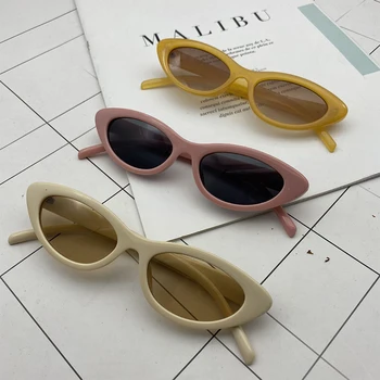 2022 Retro Küçük Kedi Gözü Güneş Gözlüğü Kadın Kadın Marka Tasarımcısı Kadın Oval Pembe güneş gözlüğü Erkekler Gafas De Sol Mujer UV400 Gözlük