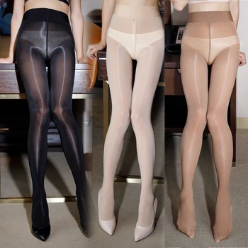 2022 Seksi Kadın Çorap Yağı Parlak İç Çamaşırı Elastik Sıcak Ultra İnce Naylon Bling Tayt Clubwear Kadın Parlak Külotlu Giyim