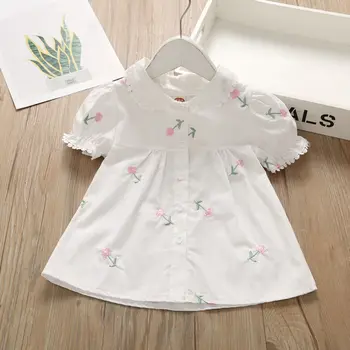 2022 yeni bahar sonbahar yaz Kız Çocuklar baskı gömlek rahat sevimli bebek Giysileri Çocuk Giyim