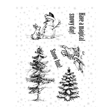 2022 Yeni Varış Noel Kar eğlenceli Temizle Damga DIY Silikon Mühürler Scrapbooking / Kart Yapımı / Fotoğraf Albümü Dekorasyon temizle pullar
