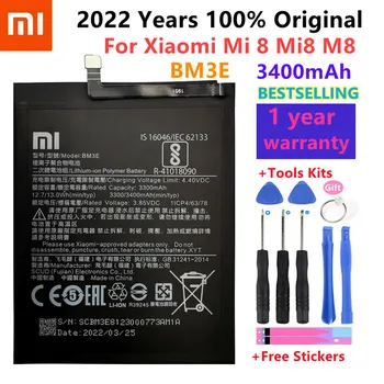 2022 Yıl Orijinal Telefon Pil BM3E Xiaomi Mi 8 İçin Mi8 M8 Gerçek 3400mAh Yüksek Kalite Yedek Pil