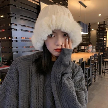 2023 Kadınlar Kış Kalınlaştırmak Sıcak Faux Tavşan Kürk Rus Şapka Kayak Kap Moda, Yumuşak, Rahat Rahat Kasketleri Açık Hediye Bone