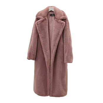 2023 Kış Moda Kalın Sıcak Uzun Tavşan Kürk Ceket Kadın Palto Rahat Gevşek 6 Renk Lüks Faux Tavşan Kürk Ceket Kadın