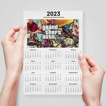 2023 takvim Grand Theft Auto V Oyun sanat posterleri GTA 5 Duvar Resimleri Oturma Odası Estetik cafe dekor ev tuval boyama