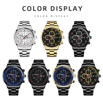 2023 Şık erkek Moda Casual Saatler Erkekler için Spor Paslanmaz Çelik quartz saat erkek İş kol saati reloj hombre