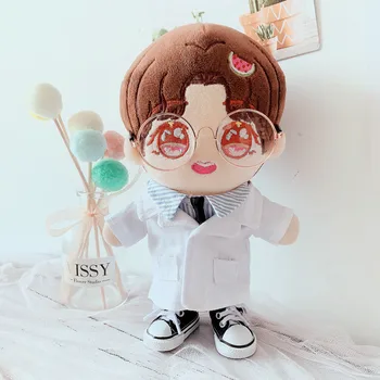 20cm Bebek doktor Bebek Kıyafet Peluş oyuncak bebek Giysileri Güzel gömlek pantolon doldurulmuş oyuncak Bebek Aksesuarları Kore Kpop EXO Idol Bebek
