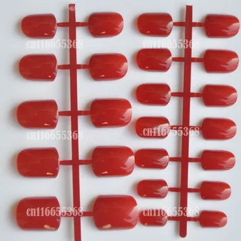 24 adet Parlak Koyu Kırmızı Moda Şeker Kadın Yanlış Nails Sparkly Nail Art Tam Wrap İpuçları El Nails Salon Ürün Toptan No. 156
