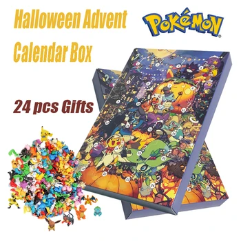 24 ADET Pokemon Figürleri Noel 2022 Advent Takvimi Kutusu Şekil Orijinal Pikachu Anime Figürü çocuk oyuncakları Pokemon Hediye Kutusu