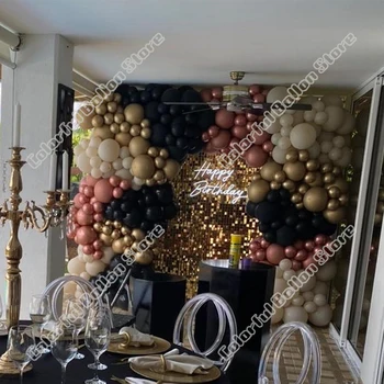 255 adet Doğum Günü Partisi Düğün Gül Altın Lateks Balon Kemer Kiti Kumlu Beyaz Siyah Balon Garland Bebek Duş Olay Dekorasyon