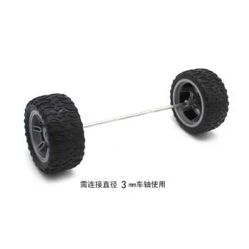3 * 60mm kauçuk tekerlekler 3mm delik DIY oyuncak araba yumuşak sırtı tekerlekler el yapımı malzemeler modeli aksesuarları