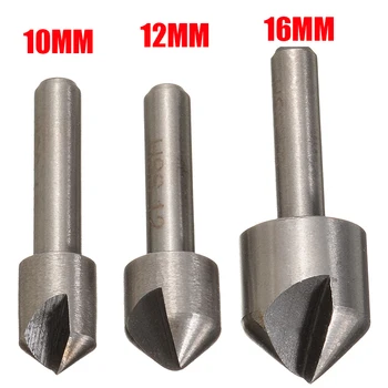3 adet HSS Havşa Matkap Ucu 90 Derece 10/12/16mm Metal İşleme aletleri seti Çelik Sert Metal