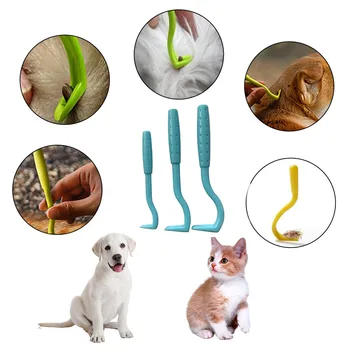 3 Adet / takım Pet Kene Çıkarıcı Hayvanlar Dahil Kedi Köpek bakım ürünü Mi-te Aracı Cımbız Tarak Bit Pense Pire Temizleme Aracı