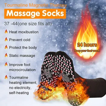 3 Pairs Kış Kendinden ısıtma Sağlık Çorap Kadın Kayak Spor Kendinden ısıtmalı Masaj Adam Kısa Çorap Manyetik terapi ayak ısıtıcı