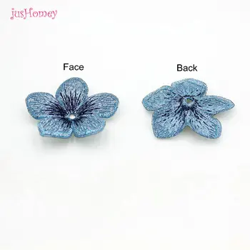 30 ADET Butik Nakış Beş Yaprakları Çiçek 3D Aplikler DIY Aksesuarları 40mm/35mm için Parti Dekor, bebek Süsleme