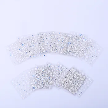 30 Levhalar Kendinden Yapışkanlı Beyaz Çiçek Sticker 30 / lot Kaymak Aksesuarları sticker Su Geçirmez Çiçek Mavi Tırnak Sticker Tırnak Sanat Çıkartması
