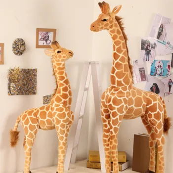 35-140cm Dev Gerçek Hayat Zürafa Peluş Oyuncaklar Yüksek Kaliteli Yumuşak Bebek Çocuk Çocuk Doğum günü Hediyesi Odası Dekorasyonu Bebek Oyuncak Hayvan