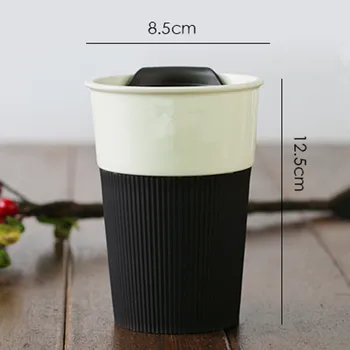 350ml Seramik kapaklı kupa Su süt kupası Çay Porselen Kahve Kupa Ofis Bardak Xicara Caneca Tazas Para Cafe