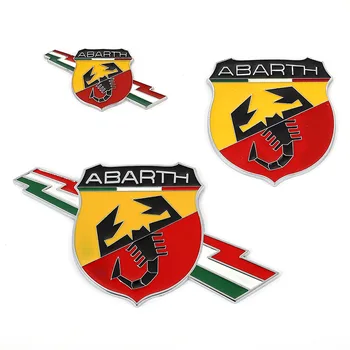 3D Araba Abarth Metal Rozet Amblemi logosu çıkartma Fiat 125 500 Punto 124/125/125/500 Bravo Panda Abarth 500 Stilo Çıkartmalar