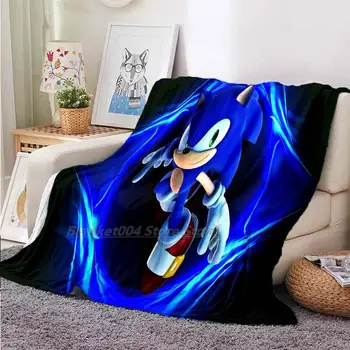 3D Baskı Sıcak Flanel Battaniye Sonic Battaniye Yumuşak Atmak Battaniye Yatak Atmak Battaniye Karikatür Yatak Örtüsü Yatak Kanepe Hediye