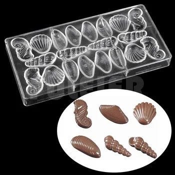 3D deniz kabuğu çikolata şeker kalıpları, fırın pişirme malzemeleri polikarbonat çikolata kalıp bakeware damla nakliye kek pasta araçları