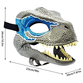 3D Dinozor Maskesi Rol Oynamak Sahne Performans Başlık Jurassic Raptor Dino Açılış Çene Dinozor Maskesi Cadılar Bayramı Hediyeler