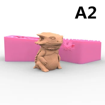 3D Kertenkele Esnek silikon kalıp Reçine ile Kullanın, Reçine ile Kullanın, Polimer Killer, 3D Kertenkele Gecko Şekil Tasarım silikon kalıp A2