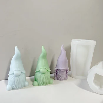 3D Noel Gnome Mum Kalıp Noel Baba Silikon Kalıpları DIY El Yapımı Aromaterapi Mum Yapımı Kalıpları yılbaşı dekoru