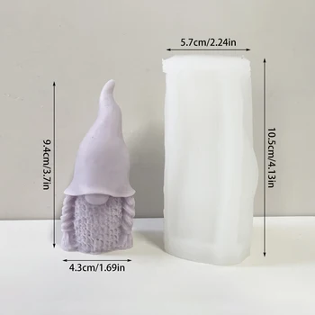 3D Sakallı Meçhul Gnome Mum Kalıp DIY El Yapımı Sabun Alçı Kil Reçine El Sanatları Yapımı silikon kalıp Ev Dekorasyon Süsler
