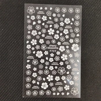 3D Tırnak Sticker Çıkartmaları Kendinden yapışkan çıkartmalar Çivi için Saf Kiraz Çiçekleri Petal Çıkartmalar Manikür Tırnak Sanat Dekorasyon