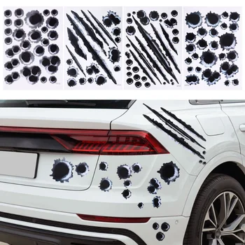 3D Vücut Mermi Deliği Araba Sticker Oto Vücut Çıkartmaları Simülasyon Mermi Deliği Çizikler Sticker Moda Araba Dekorasyon