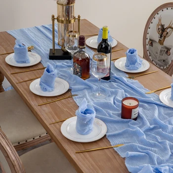 4 adet DIY Rustik Keten Peçeteler Pamuk Gazlı Bez Peçete Parti Düğün Süslemeleri Masa Örtüsü Dekorasyon Yemek masası 30x30cm