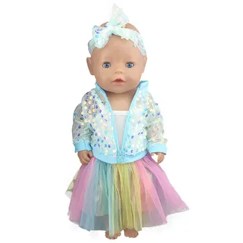 4 adet in1, 2020 güzel Gökkuşağı takım elbise İçin Fit 43cm Bebek Bebek 17 İnç Yeniden Doğmuş Bebek oyuncak bebek giysileri, ayakkabı dahil değildir