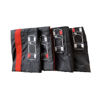 4 adet S / L 13 -20 İnç araba yedek lastik kılıfı Kılıfı Lastik saklama çantası Taşıyıcı Lastik Polyester Otomatik Tekerlek Koruyucu Toz Geçirmez Su Geçirmez